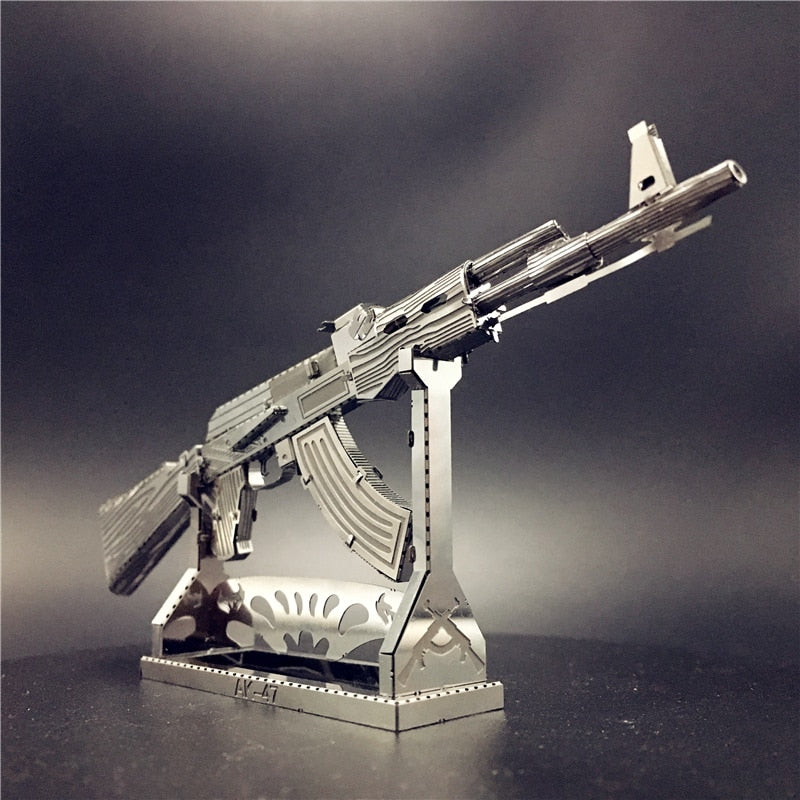 3D Metal Puzzle AK47 Beretta 92 Gun Weapon Building Model Kit DIY 3D Laser Cut Toy for adult
