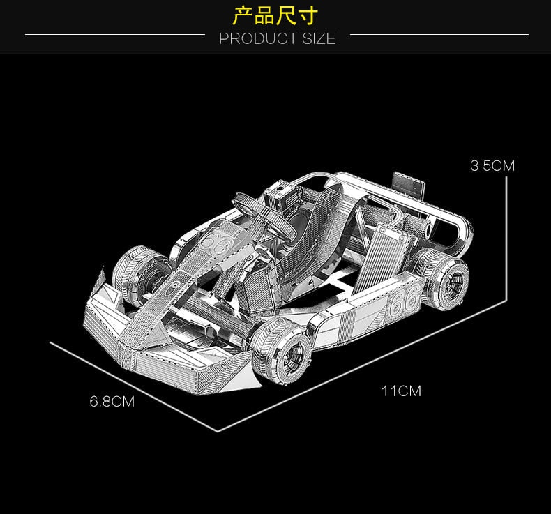 3D Metal model kit Kart Car vehicle Model DIY 3D