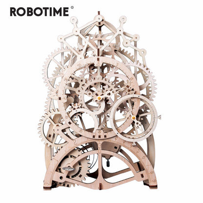 4 Kinds DIY Laser Cutting 3D Mechanical Model Wooden Puzzle Game Assembly Toy Gift for Children Adult for