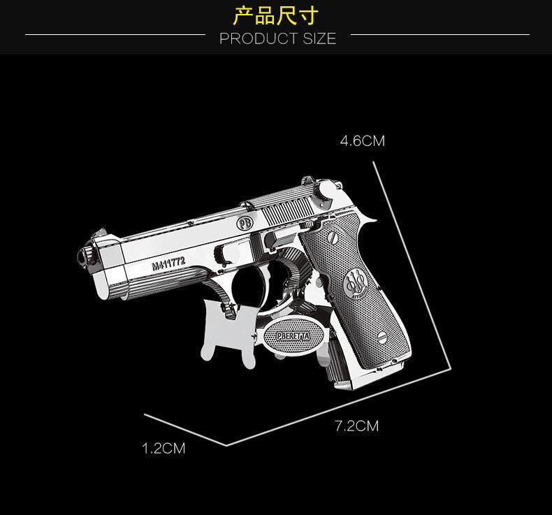 3D Metal puzzle model kit Beretta 92 GunWeapon Model DIY 3D