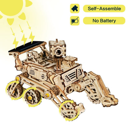 4 Kind Wooden Solar Energy Powered 3D Moveable Space Hunting DIY Model Creative Toy Gift for Child Adult LS402