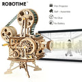 183pcs Vintage Diy 3D Hand Crank Film Projector Wooden Puzzle Game Assembly Vitascope Toy Gift for Children Adult