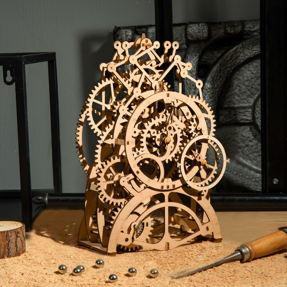 4 Kinds Creative DIY Laser Cutting 3D Mechanical Model Wooden Puzzle Game Assembly Toy Gift for Children Teens Adult LK