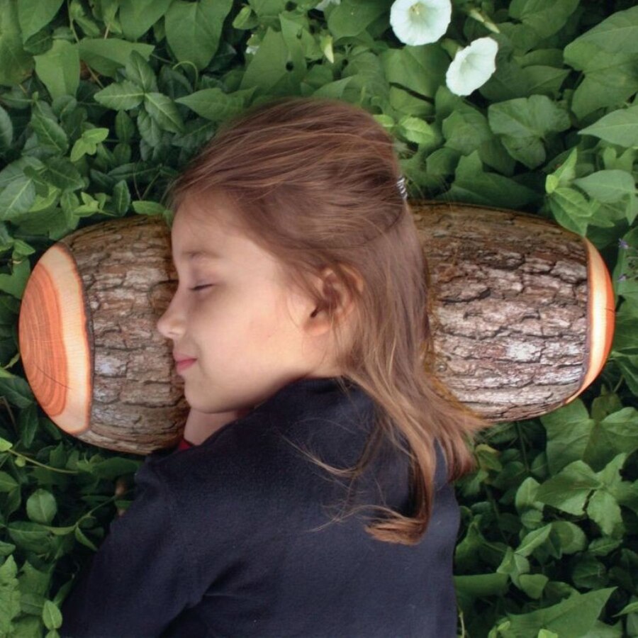 3Pieces Green Log Pillow High Quality Cushion Pillows Wood Grain and Wood Throw Pillows