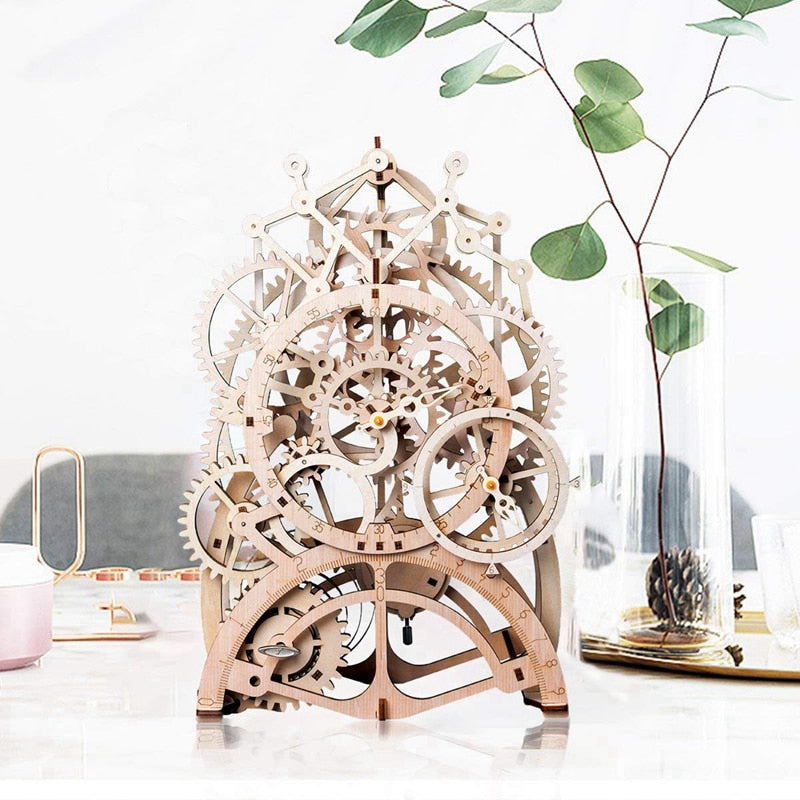 4 Kinds DIY Laser Cutting 3D Mechanical Model Wooden Puzzle Game Assembly Toy Gift for Children Adult for