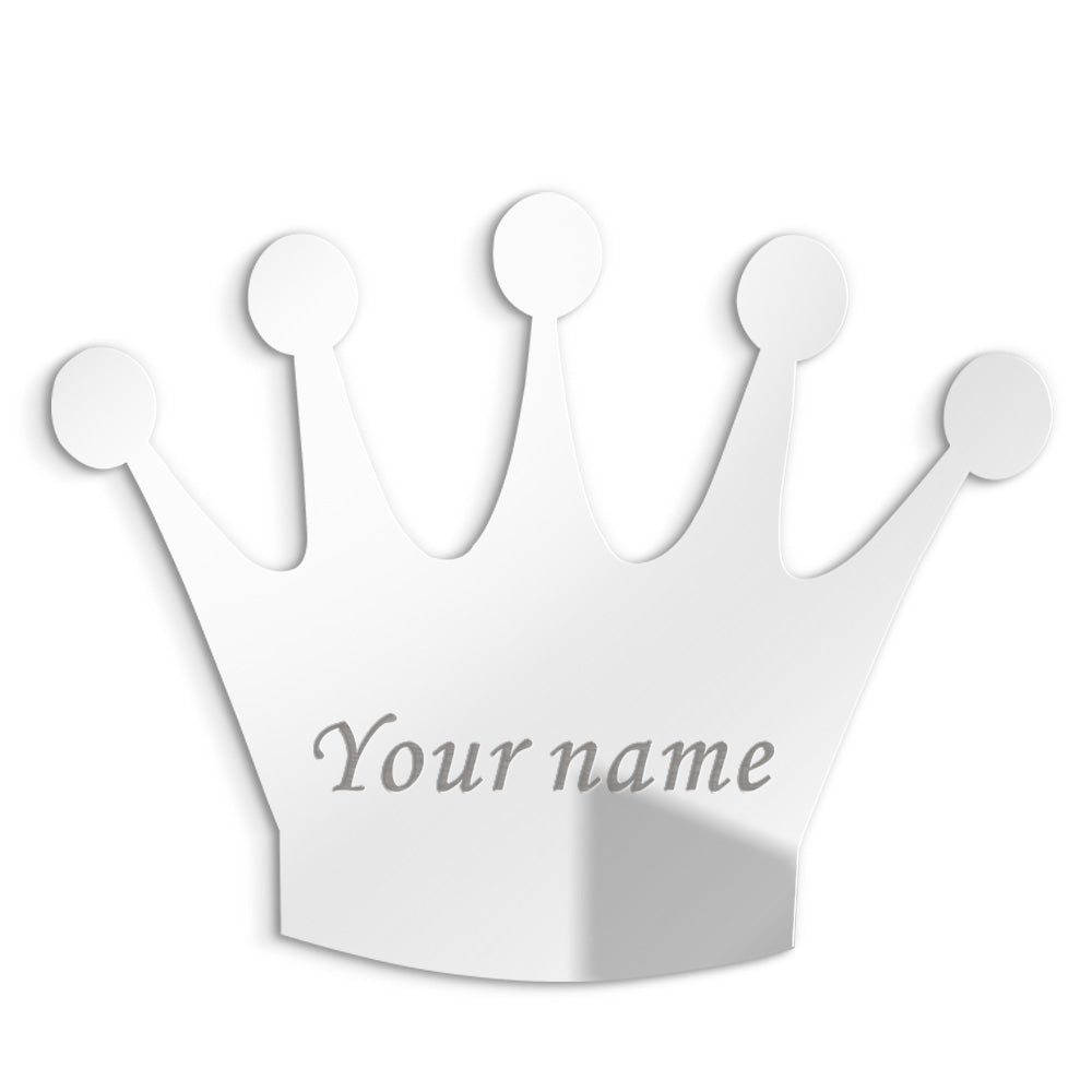 3MM Personalised Acrylic Princess Mirror Custom Queen Crown Wedding Crown Decor Mirror Sticker with Self-Adhesive Party Favor